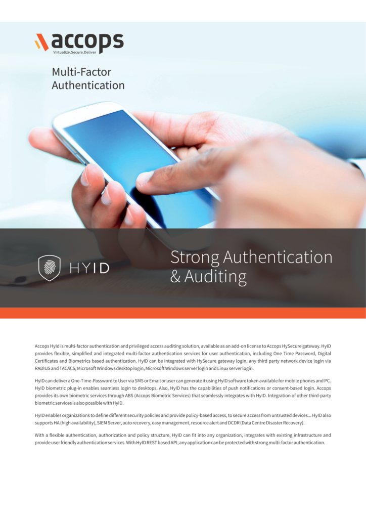 Accops_HyID_Brochure (Image)_Multifactor Authentication and SSO_Bulwark Technologies